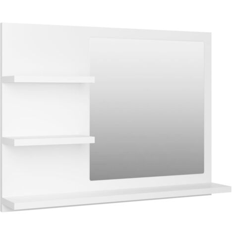 Espejo de baño madera contrachapada blanco 60x10,5x45 cm vidaXL