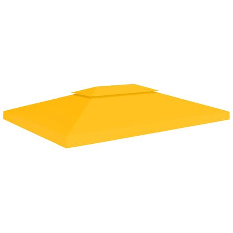 Toldo de cenador 2 niveles 310 g/m² 4x3 m amarillo vidaXL