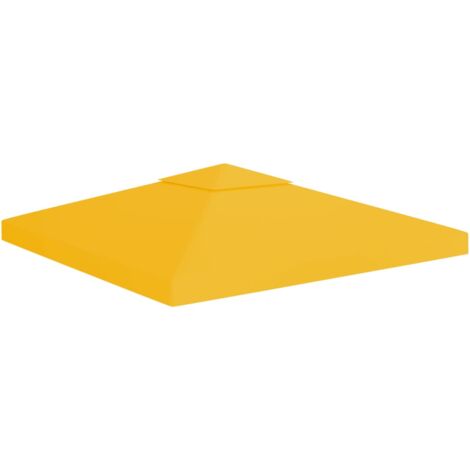 Toldo de cenador 2 niveles 310 g/m² 3x3 m amarillo vidaXL