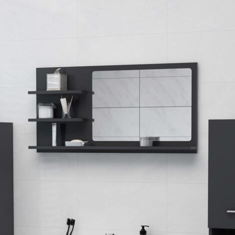 VidaXL Espejo de baño madera contrachapada roble ahumado 60x10,5x37 cm