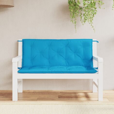 Cojín de banco de jardín tela Oxford azul claro 120x(50+50)x7cm vidaXL