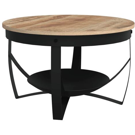 Mesa de centro de madera de mango rugosa Ø68x43 cm vidaXL