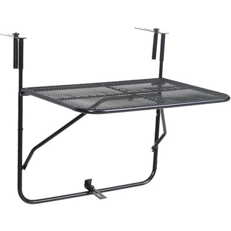 Mesa de balcón de acero negro 60x40 cm vidaXL