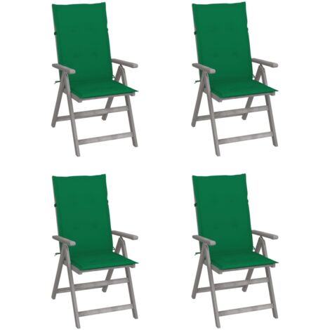 Sillas reclinables jardín y cojines 4 uds madera maciza acacia vidaXL