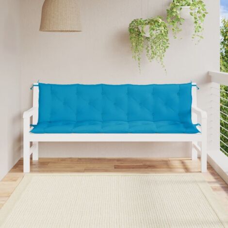 Cojín de banco de jardín tela Oxford azul claro 180x(50+50)x7cm vidaXL