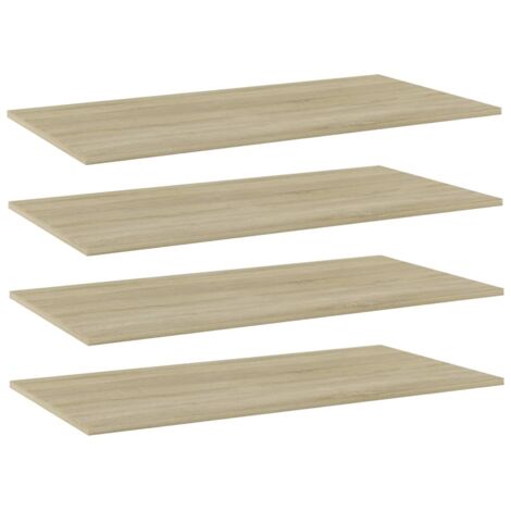 Estante estantería 4 uds contrachapada roble Sonoma 80x20x1,5cm vidaXL