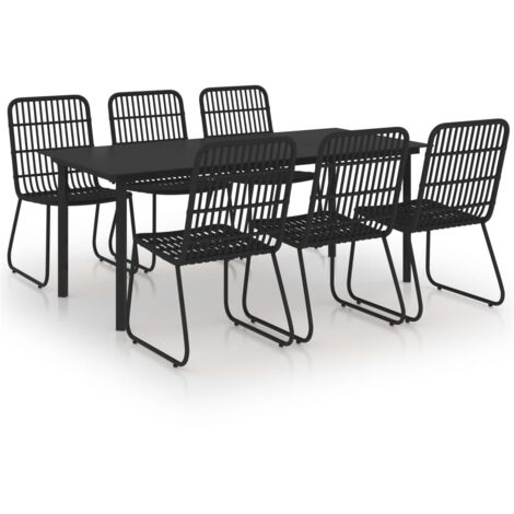 Juego de comedor para jardín 7 piezas ratán sintético y vidrio vidaXL (1/5)