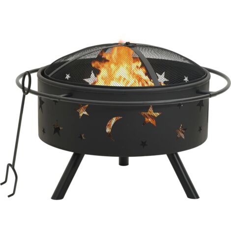 Brasero con atizador acero XXL 76 cm vidaXL