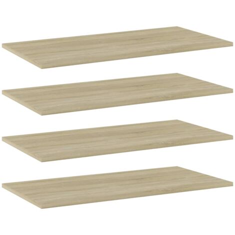 Estante estantería 4 uds contrachapada roble Sonoma 80x40x1,5cm vidaXL (1/5)