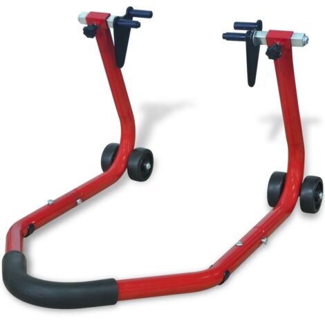 caballete delantero para motocicleta color rojo vidaXL