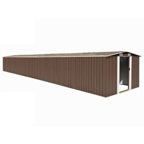 Cobertizo de jardín acero galvanizado marrón 257x990x181 cm vidaXL