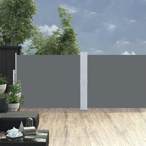 Toldo lateral retráctil para patio gris antracita 140x1200 cm vidaXL