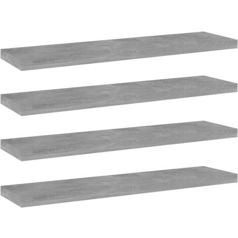 Estante estantería 4uds contrachapada gris hormigón 40x10x1,5cm vidaXL