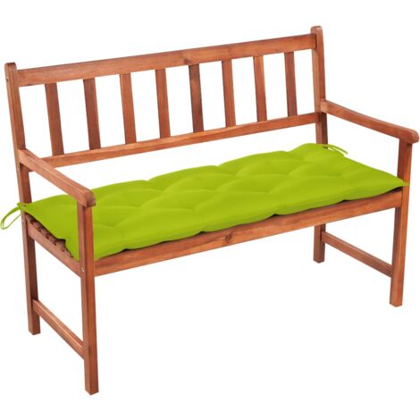 Banco de jardín con cojín madera maciza de acacia 120 cm vidaXL (1/5)
