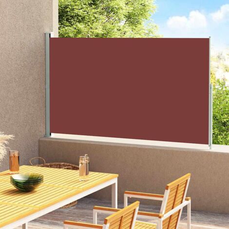 Toldo lateral retráctil de jardín marrón 180x300 cm vidaXL