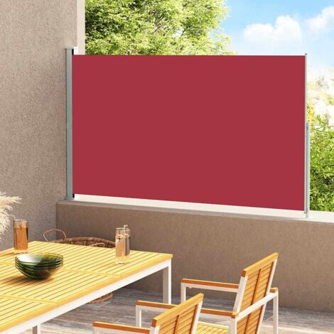 Toldo lateral retráctil de jardín rojo 180x300 cm vidaXL
