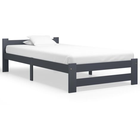 Estructura cama sin colchón madera pino gris oscuro 100x200 cm vidaXL