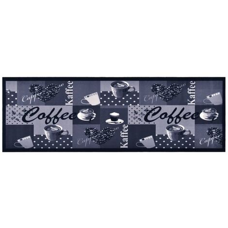 Alfombra de cocina lavable Coffee azul 60x180 cm vidaXL