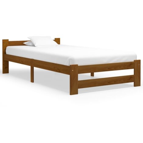 Estructura cama sin colchón madera pino marrón miel 100x200 cm vidaXL