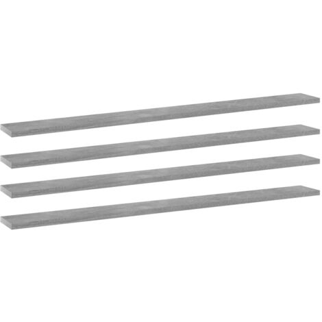 Estante para estantería 4 uds madera gris hormigón 100x10x1,5cm vidaXL
