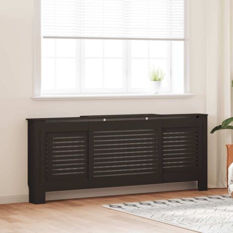 Cubierta para radiador MDF negro 205 cm vidaXL