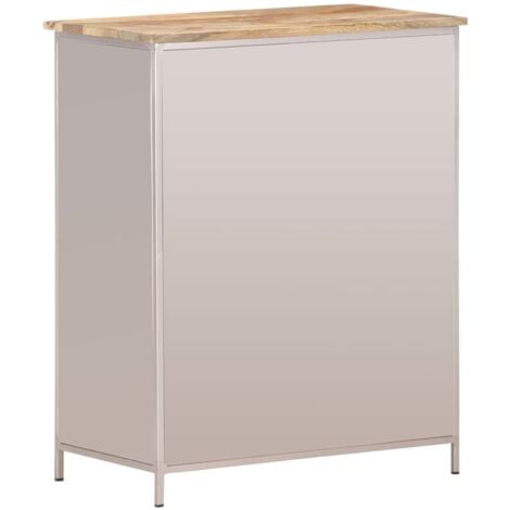 Aparador de madera de mango rugosa y hierro 60x35x75 cm vidaXL