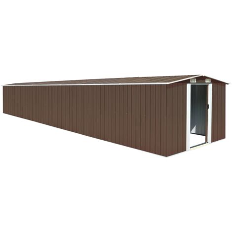 vidaXL Cobertizo de jardín acero galvanizado marrón 257x779x181 cm