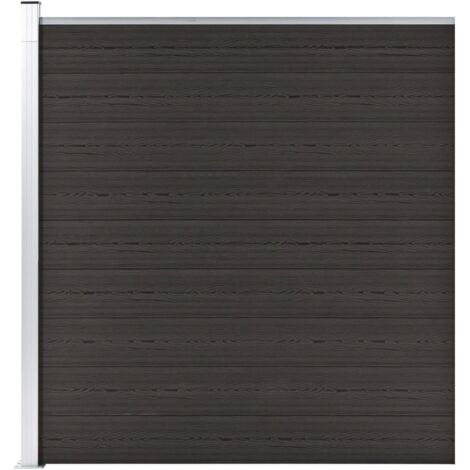 Panel de valla WPC negro 175x186 cm vidaXL