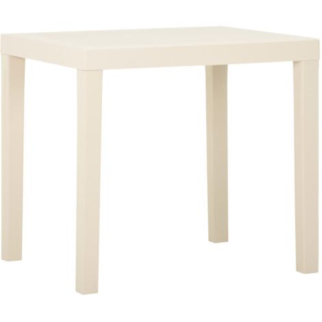 Mesa de jardín de plástico blanca 79x65x72 cm vidaXL (1/5)