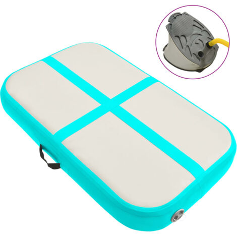 Esterilla inflable de gimnasia con bomba PVC verde 60x100x15 cm vidaXL
