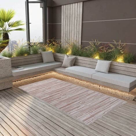 Alfombra de exterior PP marrón 120x180 cm vidaXL