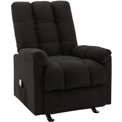 Sillón de masaje reclinable de tela negro vidaXL (1/5)