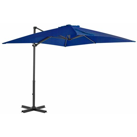 Sombrilla jardín voladiza palo aluminio azul azure 250x250 cm vidaXL