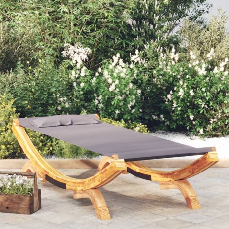 Tumbona con dosel madera curvada gris antracita 100x188,5x44 cm vidaXL