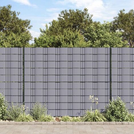 Paneles de privacidad 4 uds PVC gris claro mate 35x0,19 m vidaXL