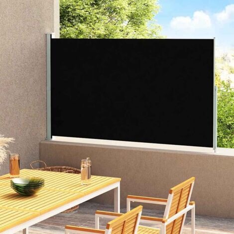 Toldo lateral retráctil para patio negro 220x300 cm vidaXL