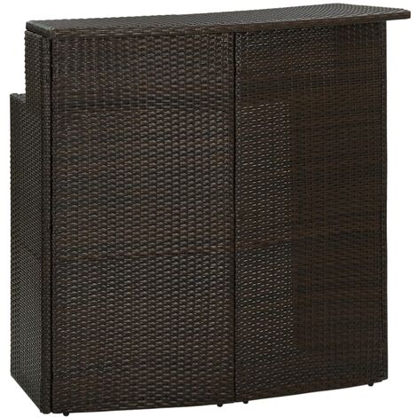 Mesa alta de jardín ratán sintético marrón 120x55x110 cm vidaXL