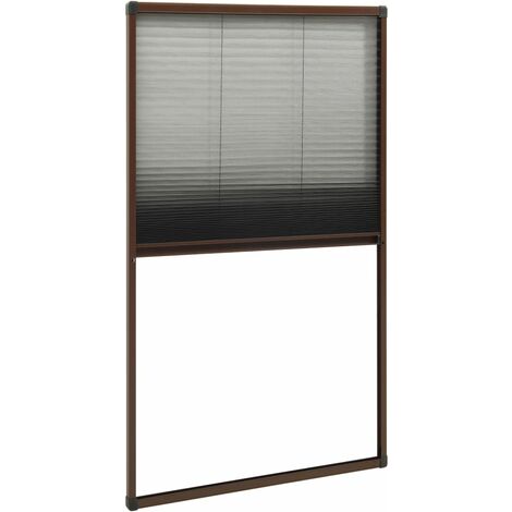 Mosquitera plisada para ventanas aluminio marrón 80x160 cm vidaXL
