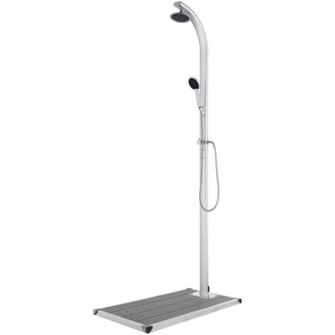 Furniture Limited - Ducha de jardín con base gris 220 cm aluminio