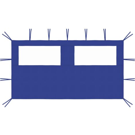 Pared lateral de cenador con ventanas azul 4x2 m vidaXL