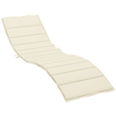 vidaXL Cojín para tumbona tela color crema 200x70x3 cm - Crema