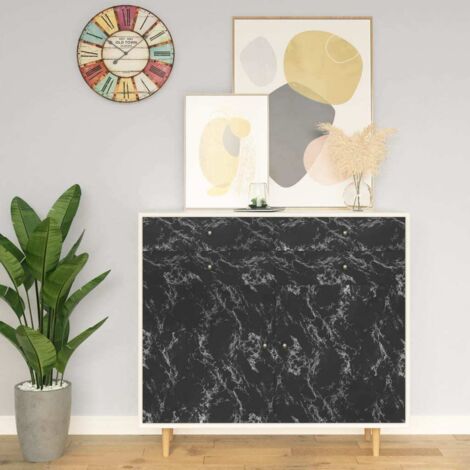 Láminas Autoadhesivas Muebles PVC Piedra Negra Película Papel de Pared vidaXL