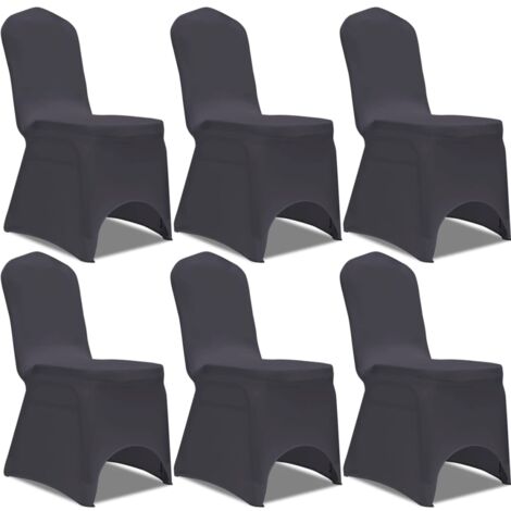 Funda de silla elástica 6 unidades gris antracita vidaXL