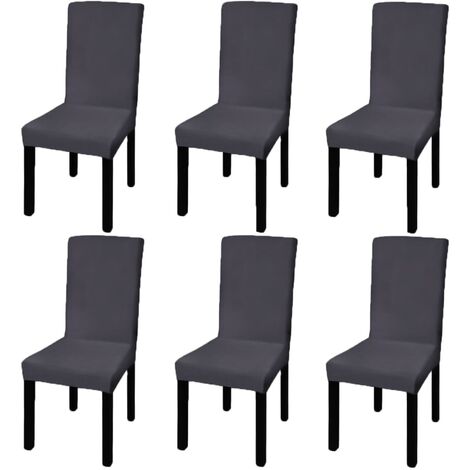 Funda para silla elástica recta 6 unidades gris antracita vidaXL