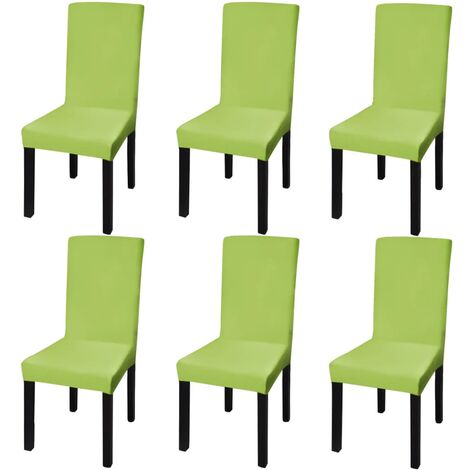 Funda para silla elástica recta 6 unidades verde vidaXL