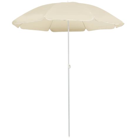 Sombrilla de jardín con palo de acero arena 180 cm vidaXL