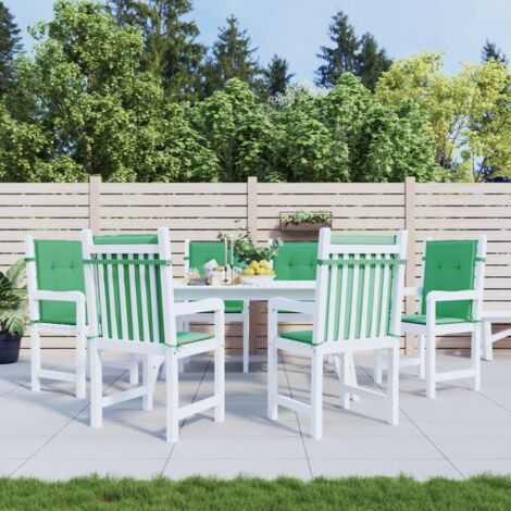 Cojín silla jardín respaldo bajo 6 uds tela Oxford verde vidaXL