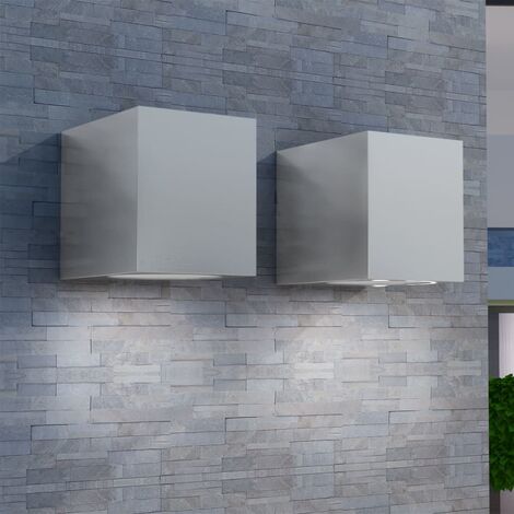 Lámparas de pared cúbicas para exteriores 2 piezas vidaXL