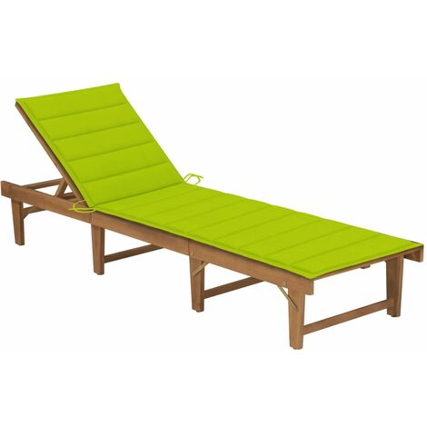 Tumbona plegable con cojín madera maciza de acacia vidaXL (1/5)