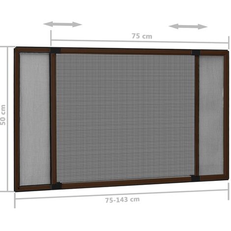 Mosquitera extensible para ventanas marrón (75-143)x50 cm vidaXL